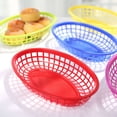 thumbnail image 2 of Efavormart 6 Pack | Colorful Oval Plastic Food Baskets With 50 Wax Paper Liners, Individual Deli Serving Tray Baskets, 2 of 10