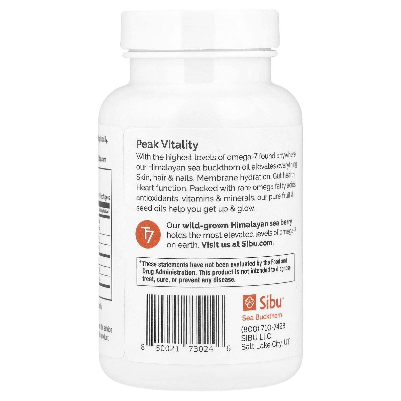 Sibu Beauty Omega-7, 180 Softgels
