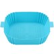thumbnail image 4 of 1/2 piezas de olla de silicona para freidora de aire con asa, forro de freidora de aire reutilizable resistente al calor, olla de silicona para freidora de aire, bandeja cuadrada con 2 cepillos, verdu, 4 of 10