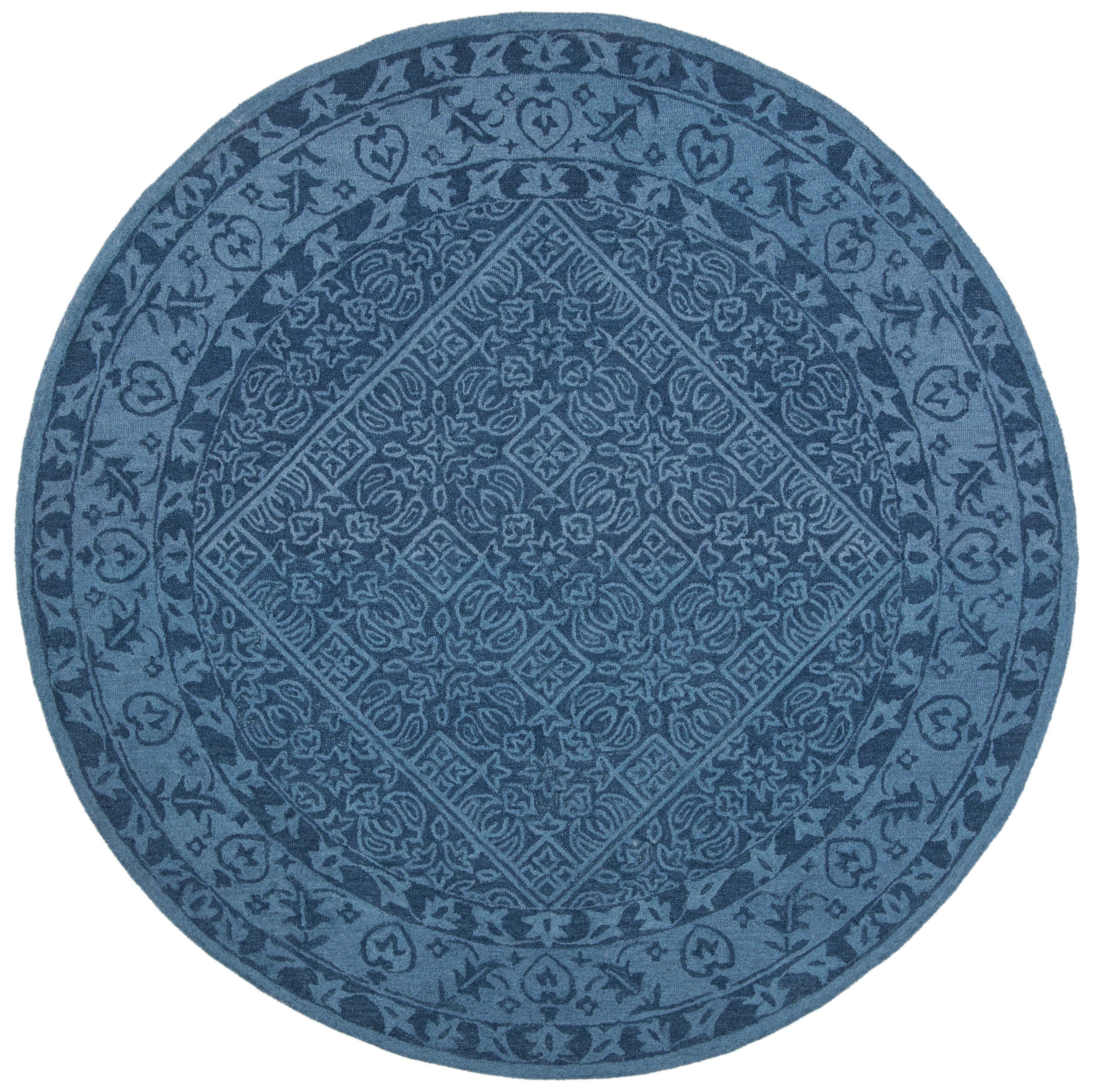 Safavieh Dip Dye Felicia Floral Area Rug, Navy Blue, 5' x 5' Round