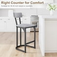 thumbnail image 3 of Bar Stools Set of 4, Counter Height Bar Stools, Curved Back with Metal Frame Island Chairs with Upholstered Modern Tall Barstools Counter Stools for Kitchen Dining Room (Gray), 3 of 8