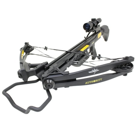 SAS Authoirity 175lbs Crossbow 4x32 Scope + Case + Carbon Arrows + Broadheads