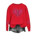 thumbnail image 5 of dazeni Valentine's Sweatshirt for Women Cute Love Heart Blouse Casual Long Sleeve Valentine Tshirt Fashion Clothes Tops Red Large, 5 of 6