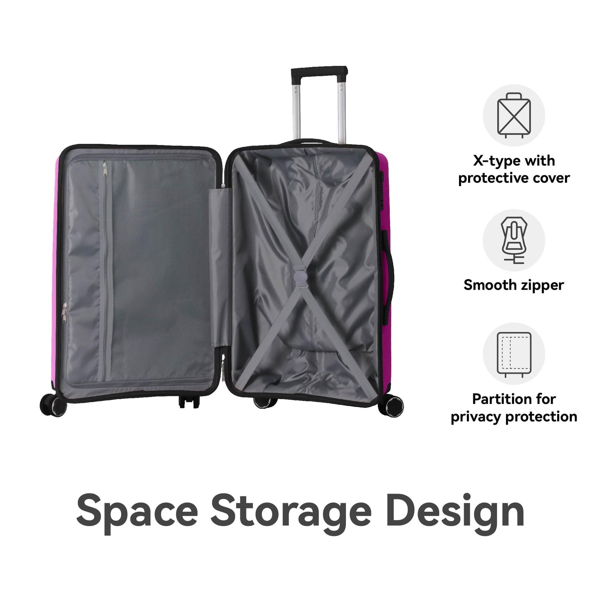Unisex Luggage Set of 3 with 20" 24" 28", Honeycomb-Patterned Suitcase with 3-Step Push Botton Handle & TSA-Lock