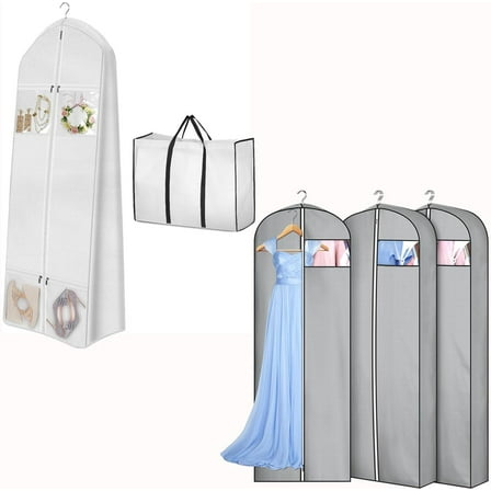 Portable 70" Wedding Dress Garment Bag 4" Gusseted Garment Bags