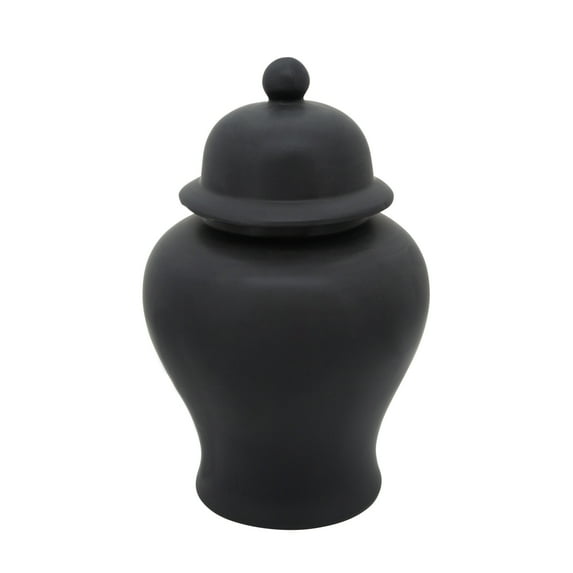 Sagebrook Home 18"h Temple Jar, Matte Black
