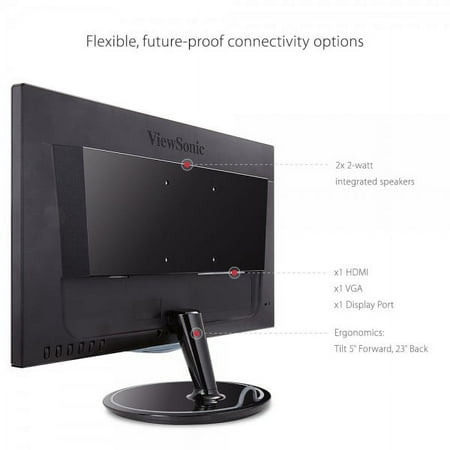 ViewSonic - 23.6" LED HD FreeSync Monitor (DVI, DisplayPort, HDMI, VGA) - Black