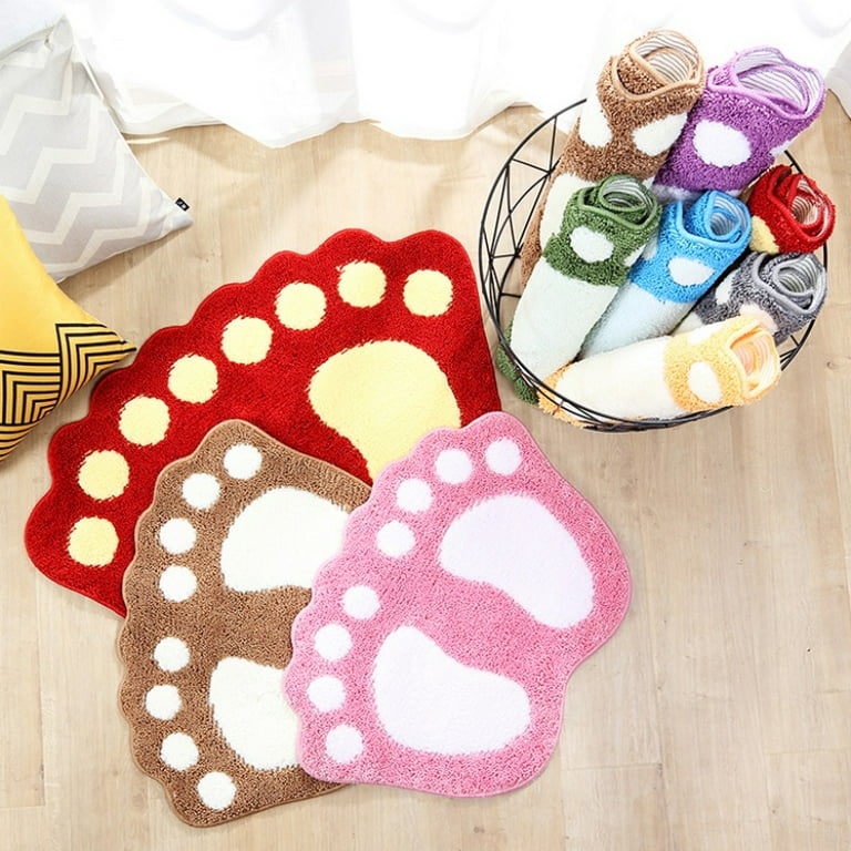 Non-Slip Bath Mat Cute Big Feet Absorbent Bathroom Rug Floor Mat Doormat  for Bathroom Toilet Shower Kitchen Home Decor