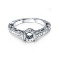 thumbnail image 3 of 1/2ct Vintage Style Engagement Ring Setting 14K White Gold Semi Mount, 3 of 4