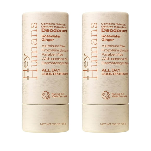 Desodorante Hey Humans sin aluminio para mujeres y hombres, paquete de 2