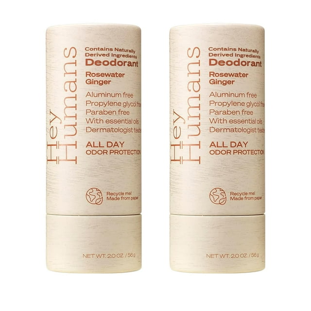 Desodorante Hey Humans sin aluminio para mujeres y hombres, paquete de 2