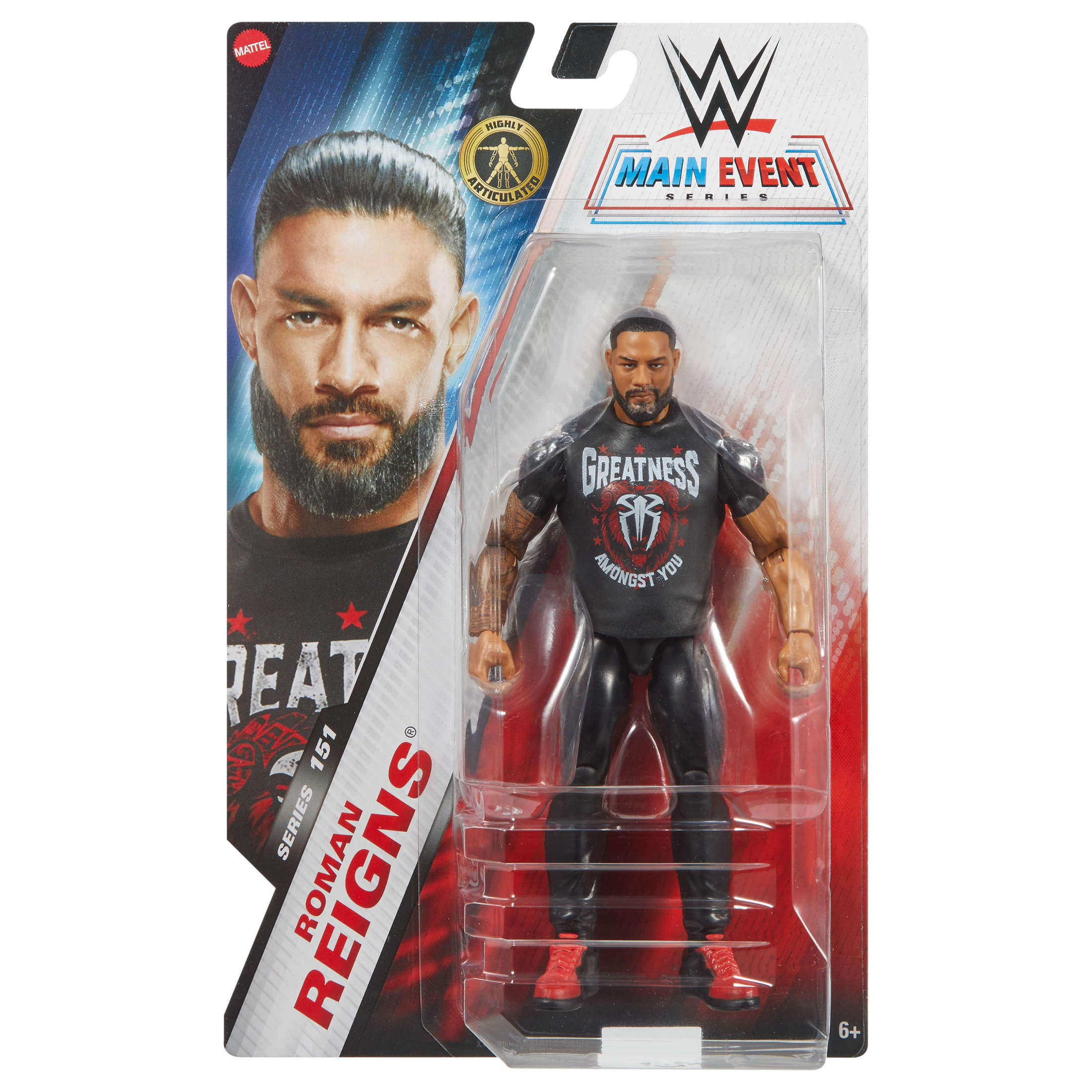 WWE Roman Reigns Action Figure, Main Event Series #151 6-inch Collectible Superstar with Articulation