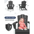 thumbnail image 5 of VOUA Folding Adirondack Chair Set of 4, HDPE Plastic Patio Chairs Perfect for Outdoor, Lawn, Garden, Deck, Outside, Gray, 5 of 7