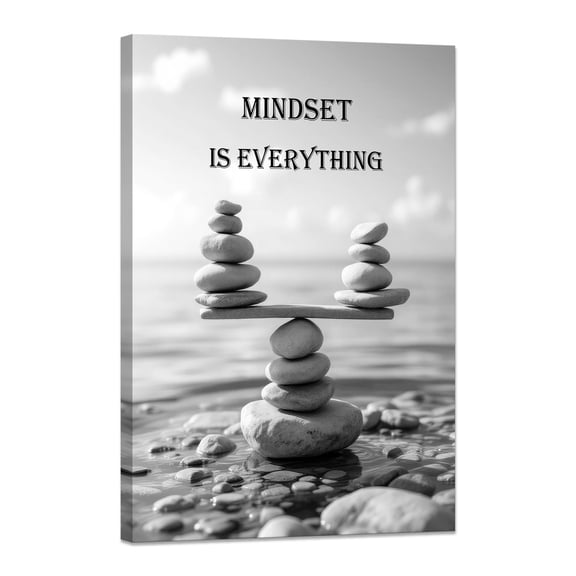 Zen Wall Decor Just Breathe Motivational Canvas Wall Art Yoga Spa Spiritual Artwork Framed Prints for Bathroom Living Room Yoga Room Ready to Hang