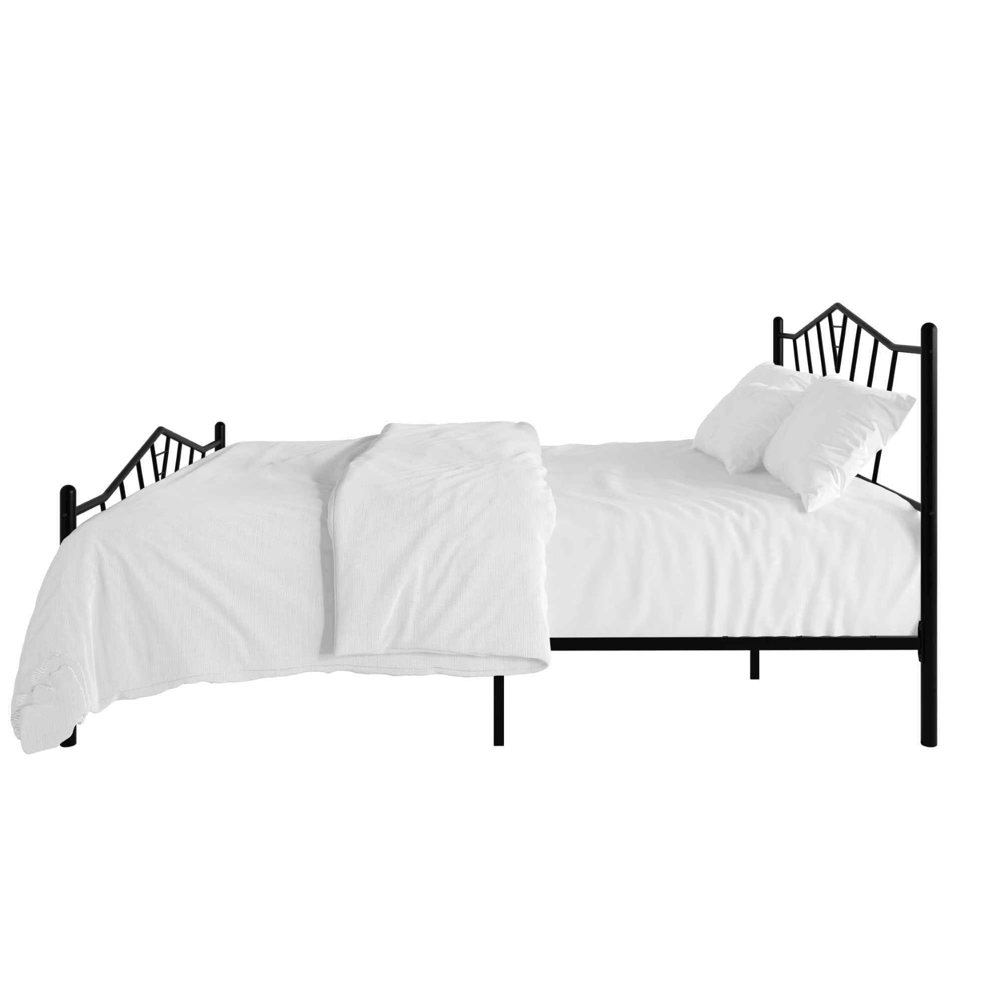 Home Design Valdosta Twin Metal Platform Bed, No Box Spring Required, Modern Design, Easy Assembly, Black