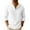 #260-White, variant on Kakii Mens Linen Henley Shirts Long Sleeve Hippie Yoga Summer Beach Casual Henleys T-Shirt