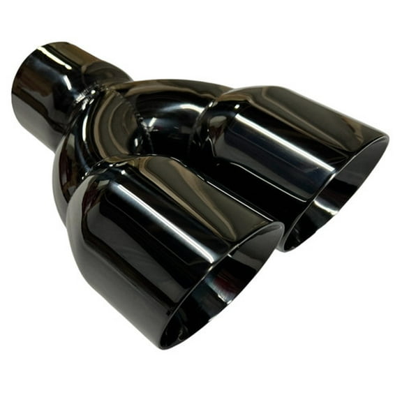 Exhaust Tip 3.00 Inlet Dual 3.50 X 9.50 Long WDDWRP3500950-300-BC-SS Round Double Wall Black Chrome 304 Stainless Wesdon Exhaust Tip