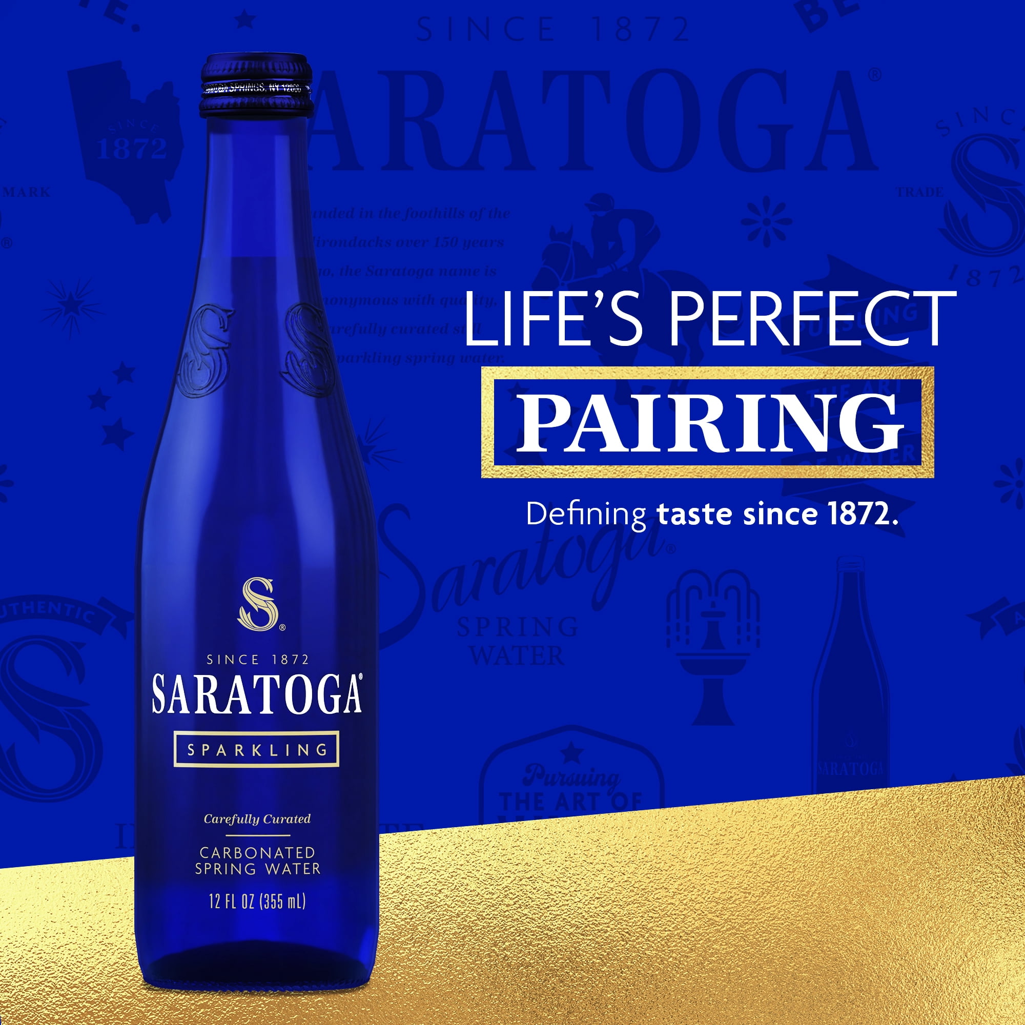 Saratoga Sparkling Spring Water, 12 fl oz, 12-pack Glass Bottles