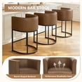thumbnail image 6 of FANCROU 26" H Counter Height Bar Stools Set of 1, PU Leather Count Stool with Back and Footrest，Black Metal Frames, Brown, 6 of 6