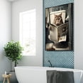 Asdg12s-Funny Cat Bathroom Canvas Wall Art Cute Cat In Toilet Posters ...