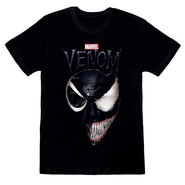 Venom - Camiseta Cara Dividida para Adultos Unisex (Negro, Blanco)