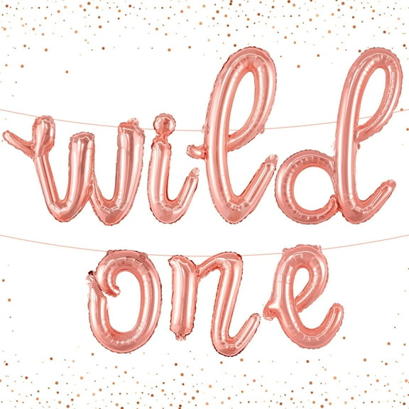 KatchOn, Big Rose Gold Wild One Balloons - 16 Inch | Wild One Birthday Decorations Girl | Rose Gold First Birthday Decorations | Rose Gold Wild One Birthday Balloons, Wild Flower Birthday Decorations
