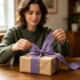 thumbnail image 5 of Yxwen Purple Burlap Wired Ribbon,1.5Inch W X 5 Yard L,Cross Burlap Wired Edge Ribbon for Big Bow,Wreath, Christmas Tree Decoration, Christmas&Halloween Decoration, 5 of 6