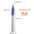 thumbnail image 2 of Uxcell 2Pcs 30 Degree V Groove Engraving Router Bit for CNC Tip and 3 Flutes 1/4 inch Shank Carving Bit Carbide End Mill, 2 of 6