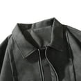 thumbnail image 6 of Maoxin Leather Jacket Men Men's Casual Loose Fitting Long Sleeved Hooded Jacket Long Sleeve Hoodless Faux Leather Outwear Jackets Plus Size Leather Jacket Dark Gray 8XL, 6 of 8