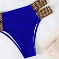 thumbnail image 6 of HAPIMO 2Pc Bikini Swimsuit Bathing Suit Women's High Waist Lace Up Color Backless Belted Strapless Cutout Beachwear Swimwear Tropical Hawaii Hot Spring Beach Dress Blue, 6 of 6