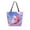 Rose with Flag Pattern, variant on Open Top Canvas Tote Bag with Zipper Reusable Shopping Bag 13.5x15" Roomy Carryall Rose with Flag Pattern