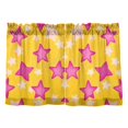 thumbnail image 7 of Yayeee Kitchen Curtains Light Filtering 27"x24" Rod Pocket Short Cafe Window Panel, Large Pink Stars, 7 of 7