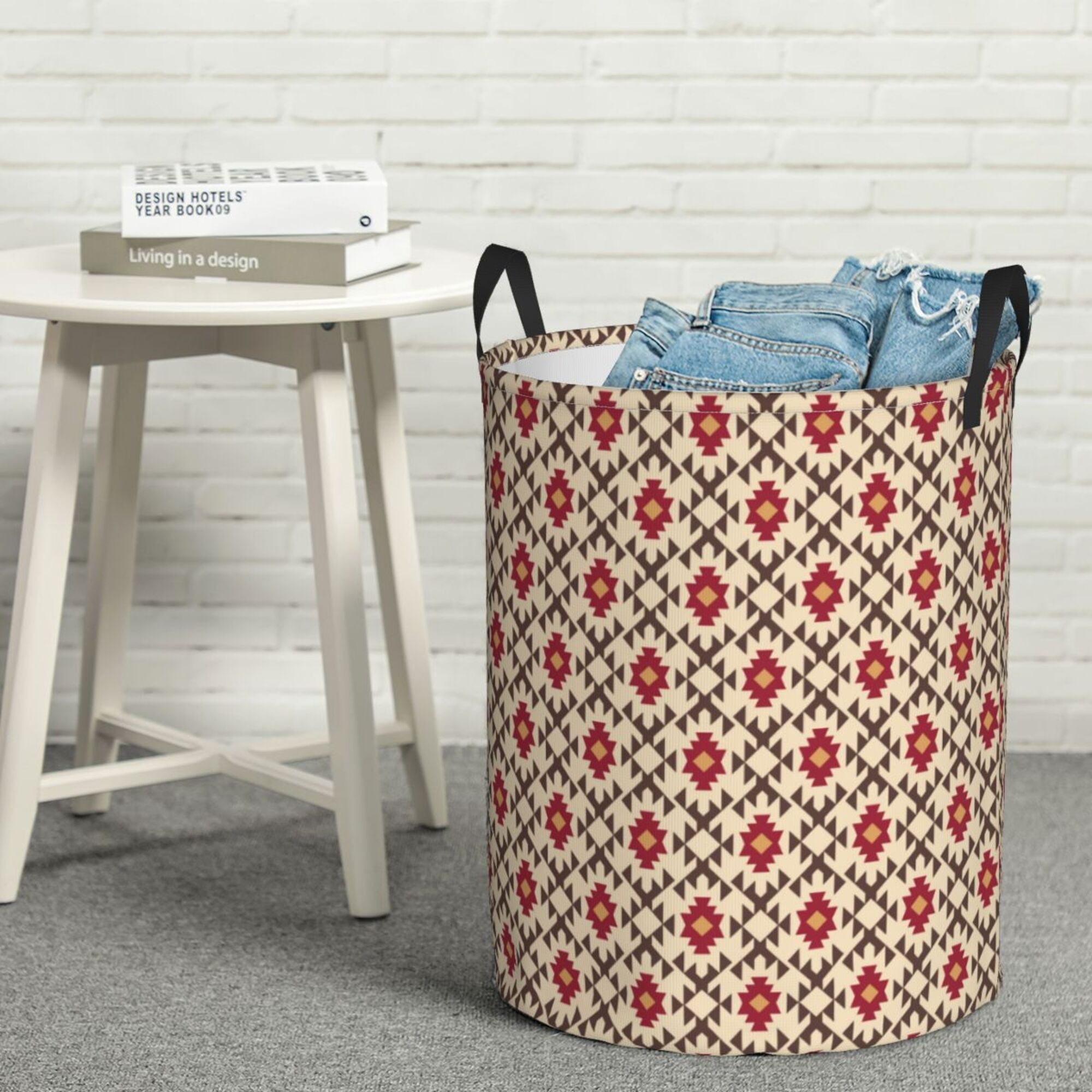 Deke Home Collapsible Laundry Basket Hamper. Round Striped Canvas  Waterproof Large Storage bin Baske…See more Deke Home Collapsible Laundry  Basket