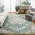 thumbnail image 3 of SAFAVIEH Madison Joandra Vintage Floral Area Rug, Green/Turquoise, 9' x 9' Square, 3 of 9