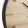 thumbnail image 5 of DecMode 24" Brown Wooden Wall Clock with Gold accents, 5 of 14