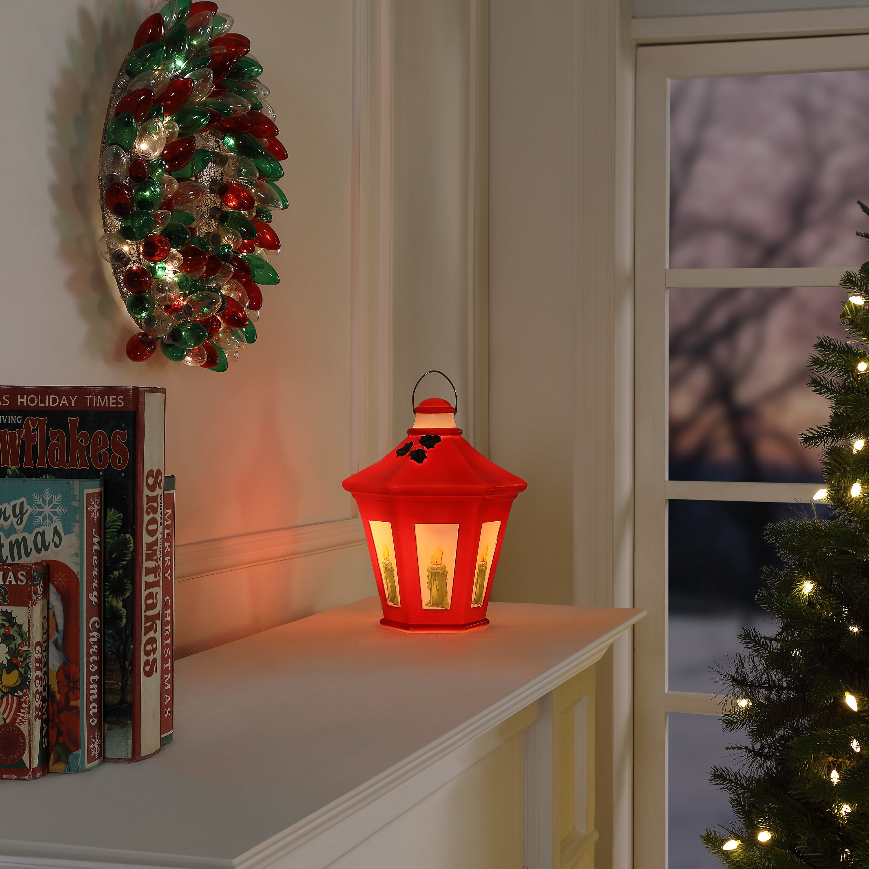 Mr. Christmas 11-inch Blow Mold Lantern, Red