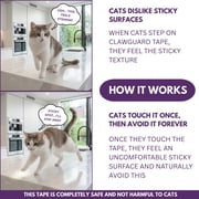CLAWGUARD Cat Scratch Furniture Protector Tape Dispenser (SM), Clear Double-Sided Anti Scratch Tape for Couch, Sofa & Surfaces, Cut-to-Length Cat Training Deterrent Roll