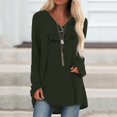 thumbnail image 2 of TSADFHJI Womens Workout Tops Womens Solid Long Sleeve Irregular Sweatshirt Loose Print Pullover Tops Blouse S Green, 2 of 5