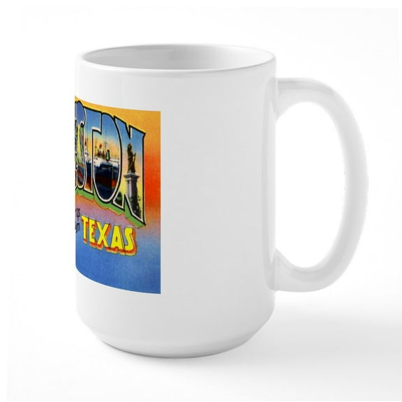 CafePress - Galveston Texas Greetings Large Mug - 15 oz Ceramic Large White Novelty Mug
