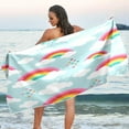 thumbnail image 7 of Dreamtimes Rainbow Sky Beach Towel Lightweight Compact Oversized Travel Towels Super Absorbent Quick Dry Towel for Swimming Camping Holiday, 7 of 7