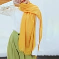 thumbnail image 6 of HNMKIU Scarf - All-Season Linen Blend Solid Color Shawl for Women Yellow,One Size, 6 of 8