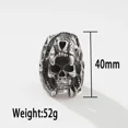 thumbnail image 3 of Gothic 14K White Gold Skull Ring For Men Punk Hip Hop Lndia Jaguar Warrior Skull Men Ring Biker Fashion Jewelry Gift, 3 of 9
