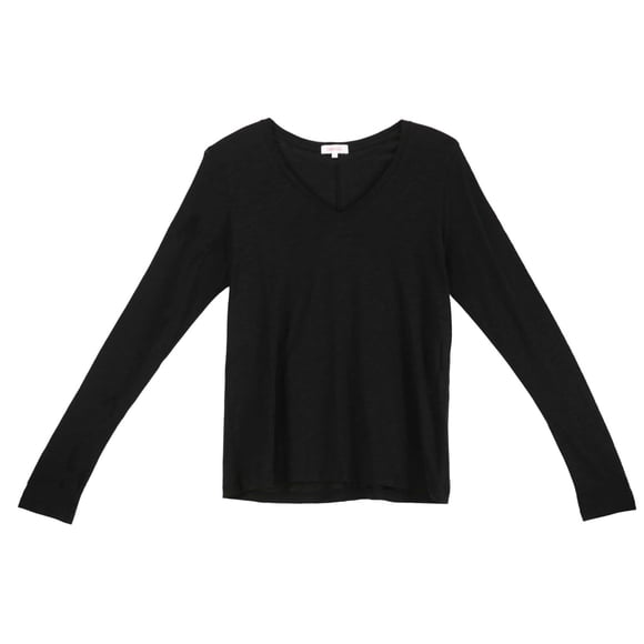 Goldie T-Shirt Uni Noir à Manches Longues pour Femme - G