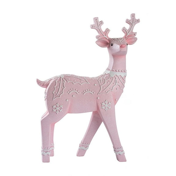 Elk Resin Ornaments Furniture Christmas Decoration Props Crafts Christmas Decorations Standing posture pink