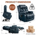 thumbnail image 3 of Dual Motor Power Lift Recliner Chair for Elderly, Infinite Position Lay Flat Lift Chair with Heat and Massage, Extended Footrest, USB Ports, Lumbar Pillow, Cup Holders, Bark Blue, 3 of 10