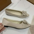 thumbnail image 2 of Miluxas Bowknot Ballet Flats Womens Pointy Toe Flat Shoes Suede Dress Shoes Wear to Work Slip On Moccasins, 2 of 3