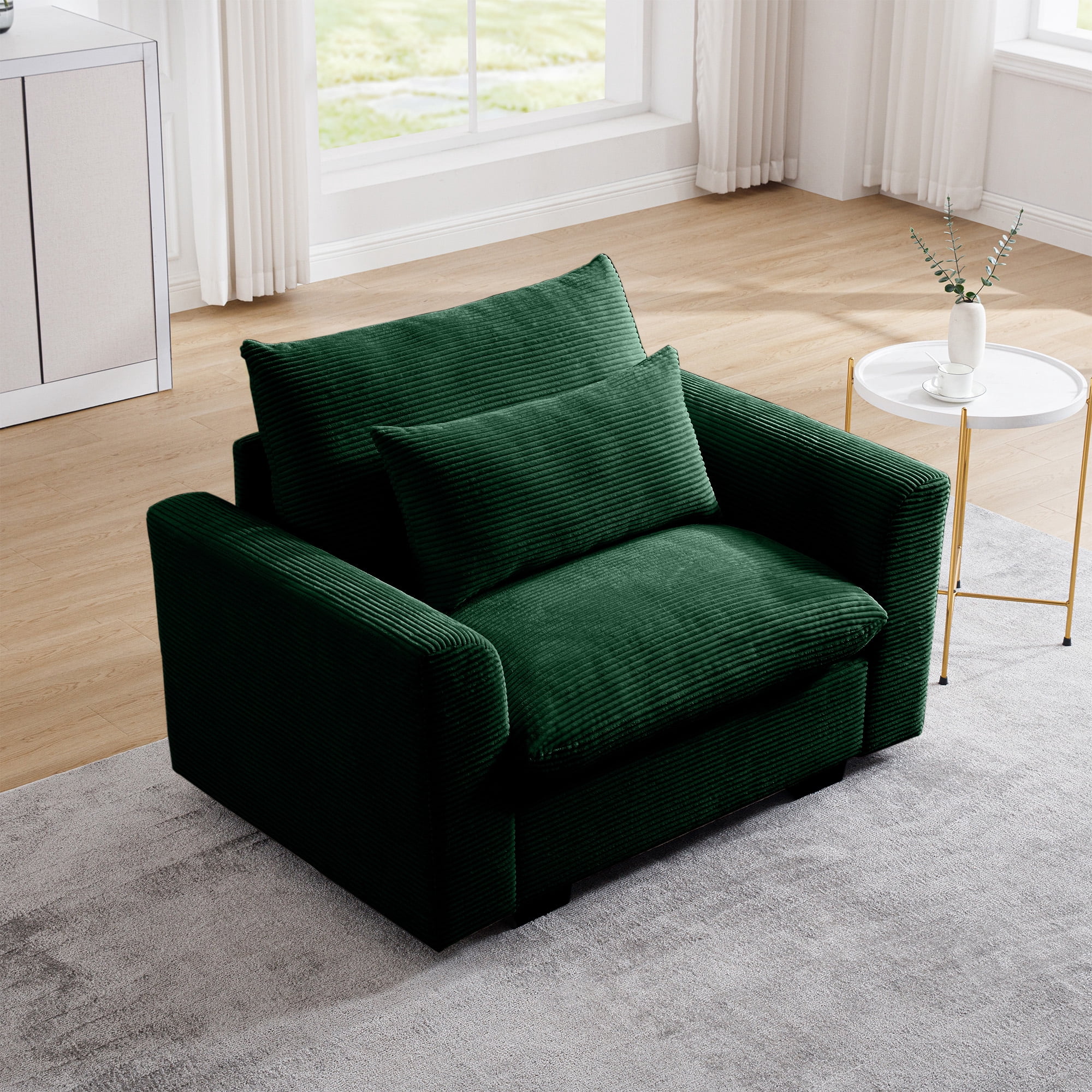 green corduroy deep seat single product