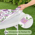 thumbnail image 4 of Elastic floral tablecloth with vibrant print, waterproof polyester fabric for 44-52 inch round tables, extra large size, 4 of 5