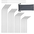 thumbnail image 3 of Reusable Stainless Steel Drinking Straws 20 Pcs Straight Straws and 20 Pcs Bent Straws, 3 of 5