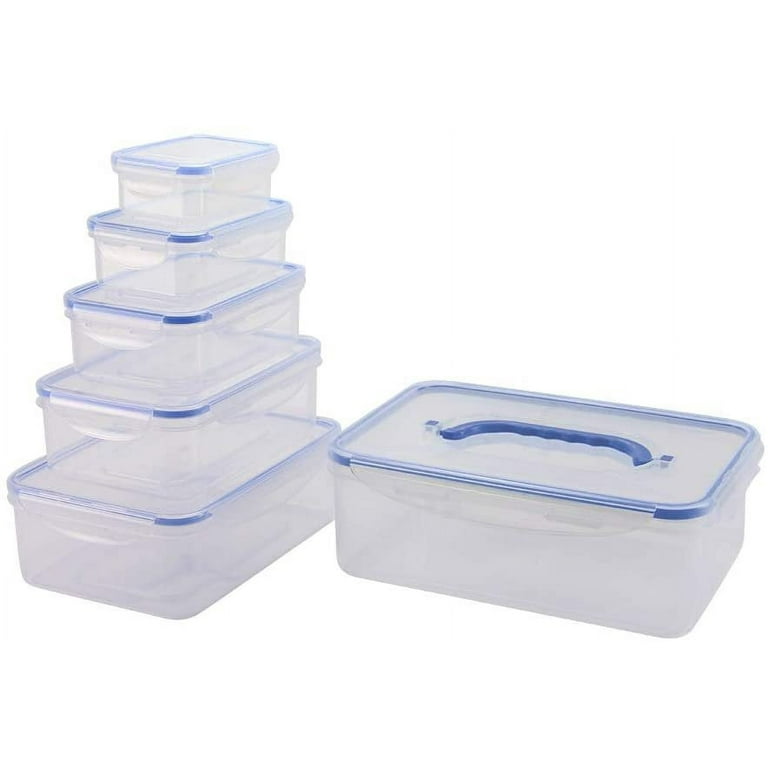 6ets Food Storage Airtight Nested Plastic Containers with Locking